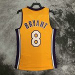 NBA 8 Kobe Bryant Lakers 1999-00 Maillot Retro jaune imprimé